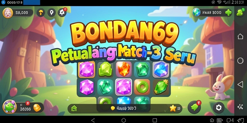 Screenshot menampilkan aksi seru gameplay BONDAN69 Match-3.