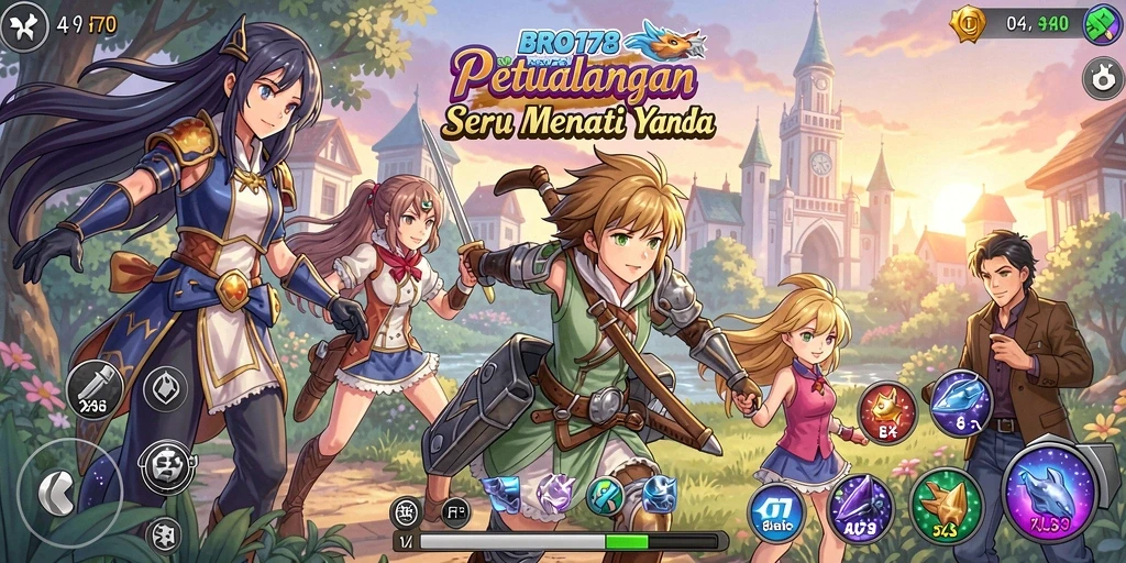 Tangkapan layar gameplay BRO178 menunjukkan aksi karakter anime yang mendebarkan.