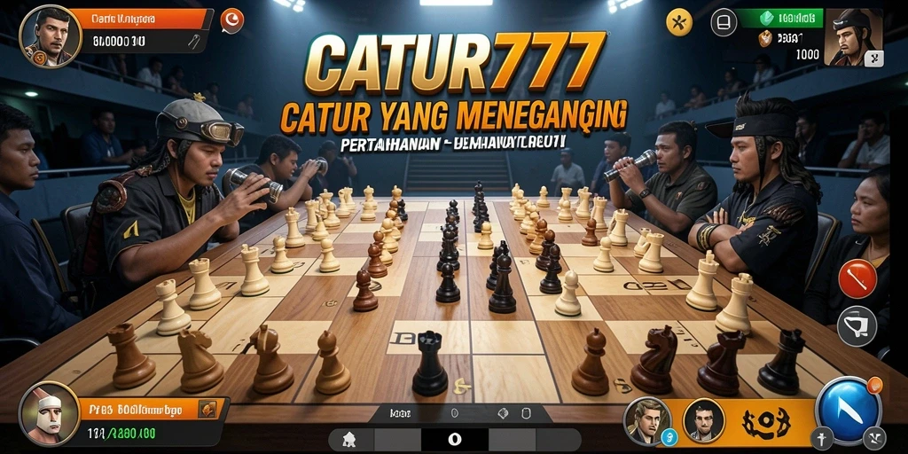 Tampilan menegangkan gameplay Tower Defense dengan karakter catur.