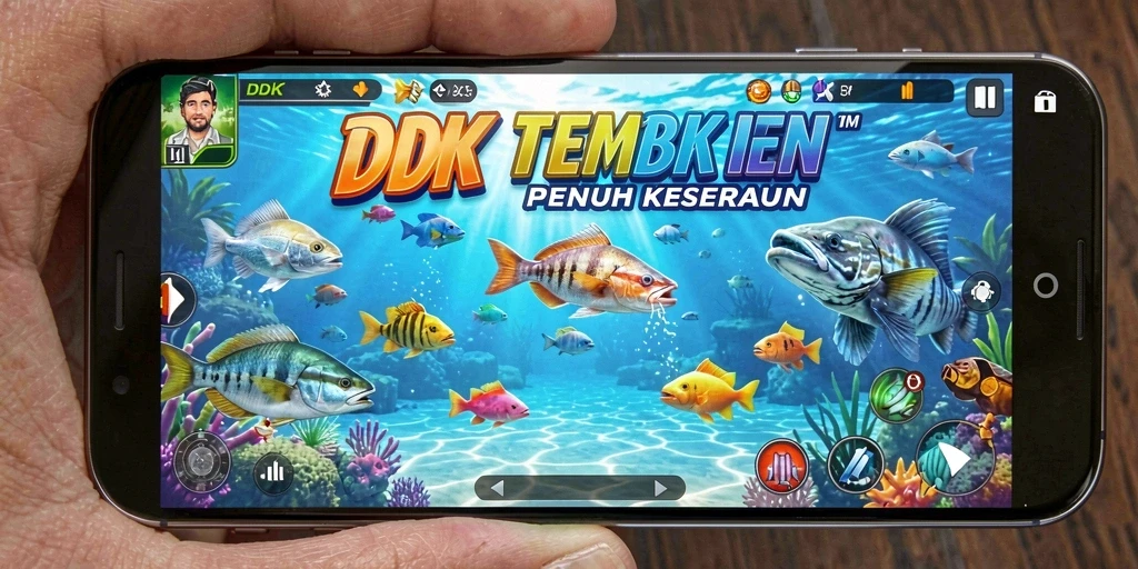 Screenshot gameplay DKK menampilkan aksi menembak ikan yang mendebarkan.