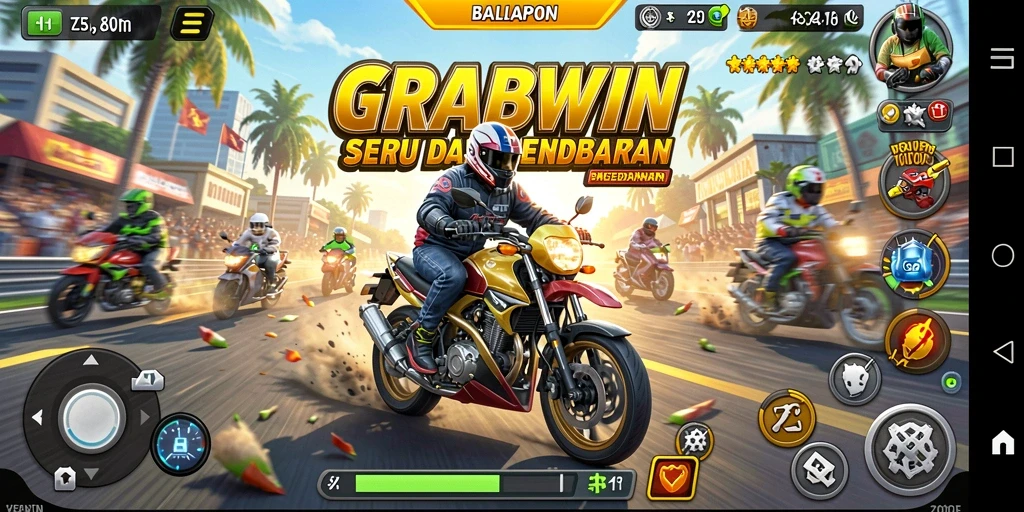 Tampilan balapan motor yang menegangkan dan memukau.