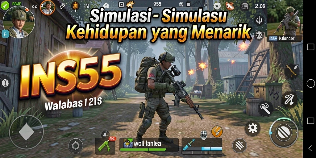 Tangkapan layar INS55 menampilkan gameplay simulasi yang seru