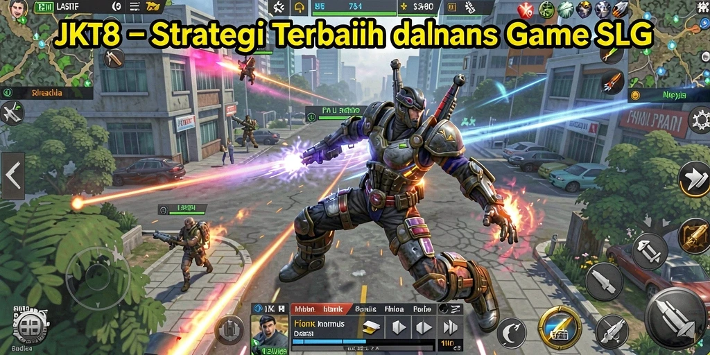 Tampilan gameplay JKT8 yang penuh strategi dan aksi.