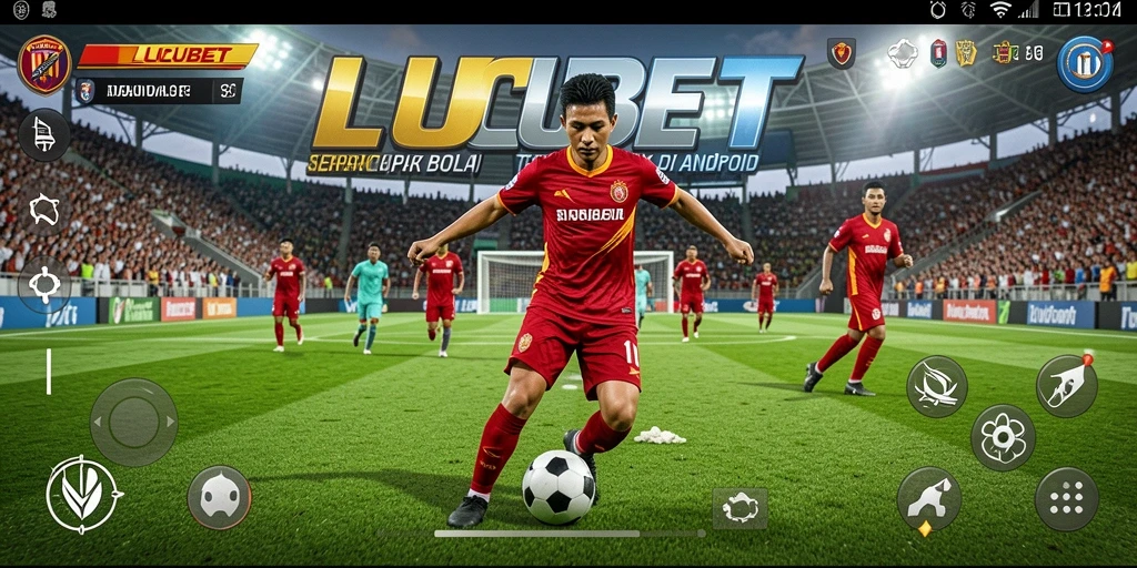 Tampilan gameplay LUCUBET yang menegangkan dan seru dalam aksi sepak bola.