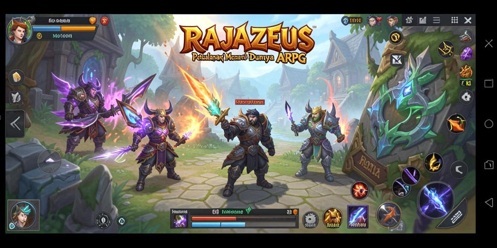 Gameplay ARPG seru di RAJAZEUS dengan grafis menakjubkan.